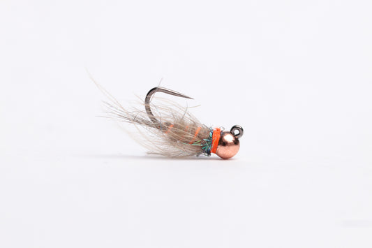 Orange Ribbed Hot Spot Hare's Ear - (12 Flies)